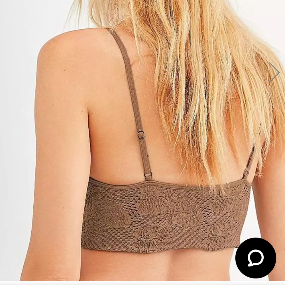 NWT Free People Seamless Bra With Embroidery In Sand Size XS/S - Picture 11 of 11